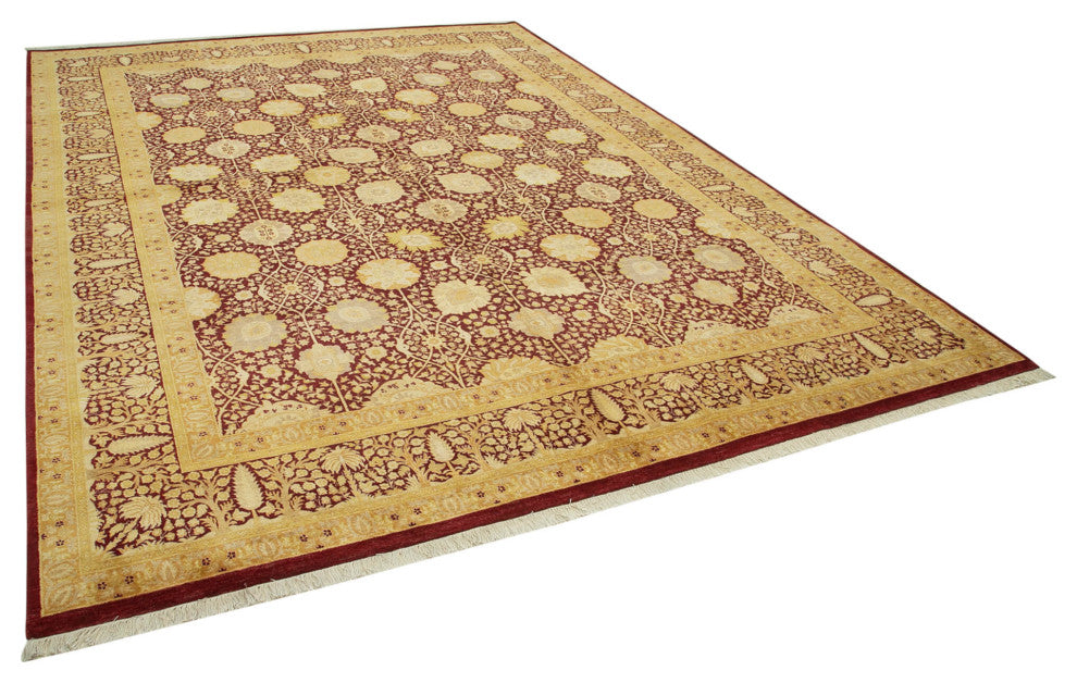 Rug N Carpet - Handmade Oriental 9' 0" x 12' 5" Oversize Oushak Area Rug