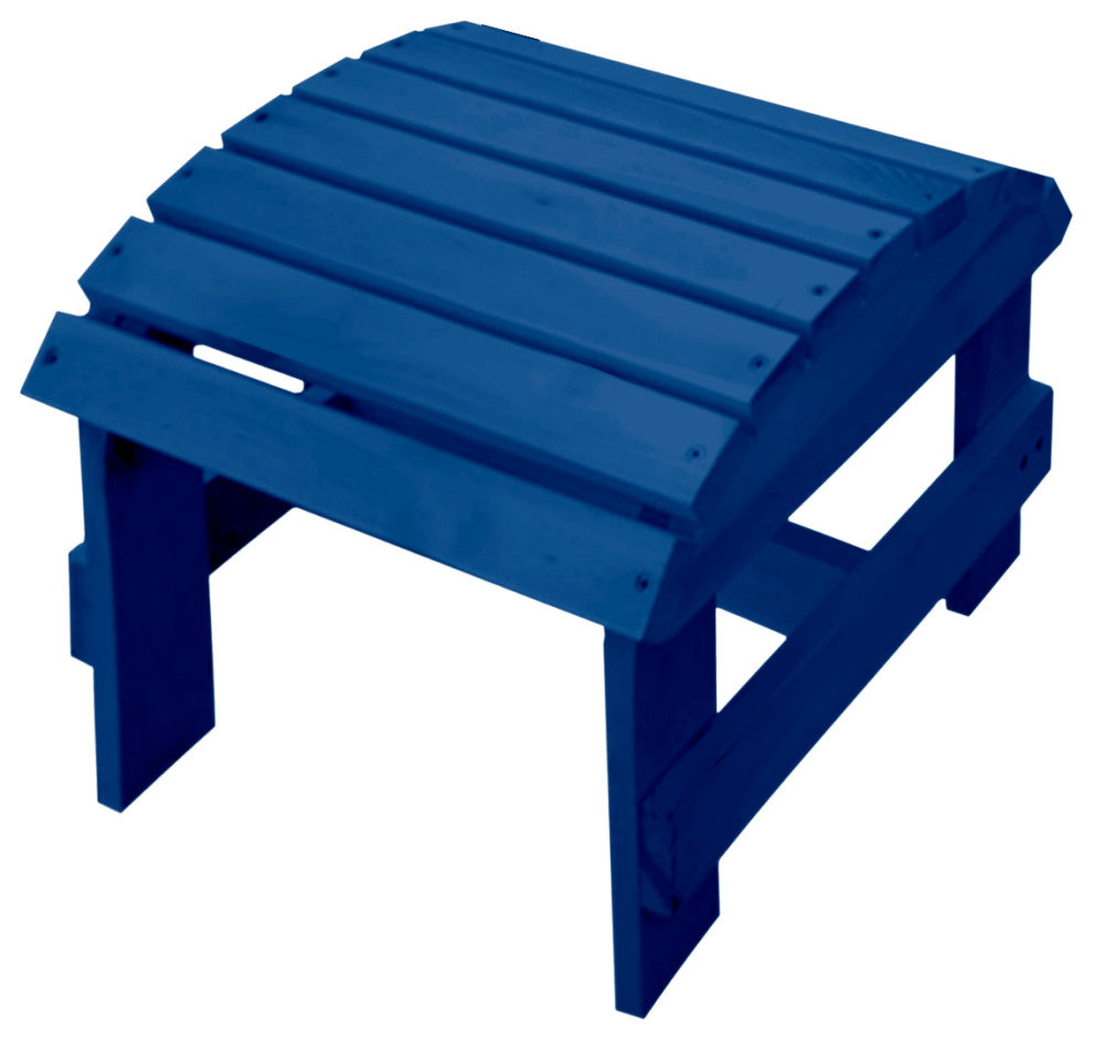 Oceanic Adirondack Chairs and Ottomans Set, Navy Blue