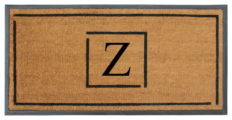 A1HC Hand-Crafted 24"x48" Rubber Coir Double-Single Monogrammed, Z