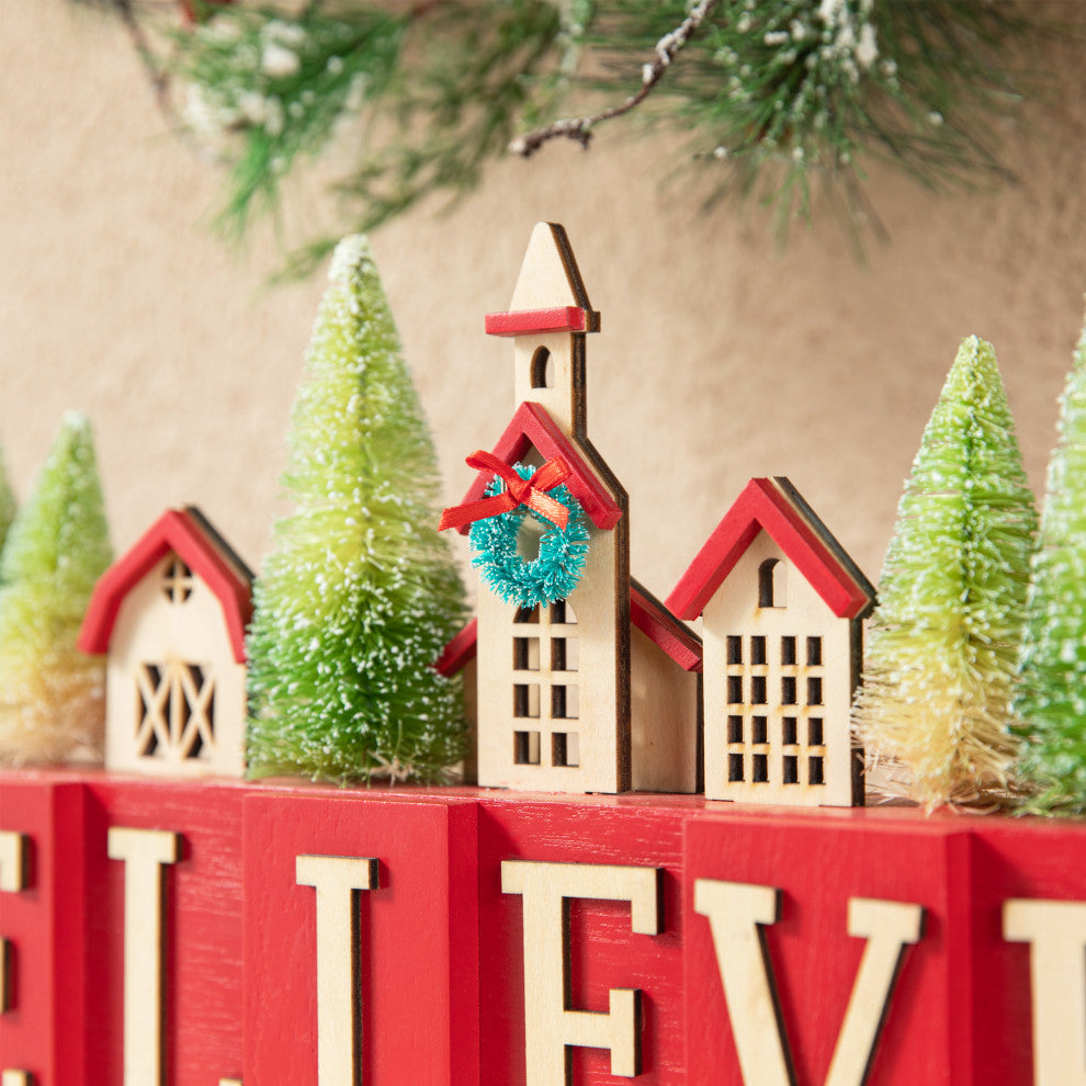 14"L Christmas Wooden Table Decor