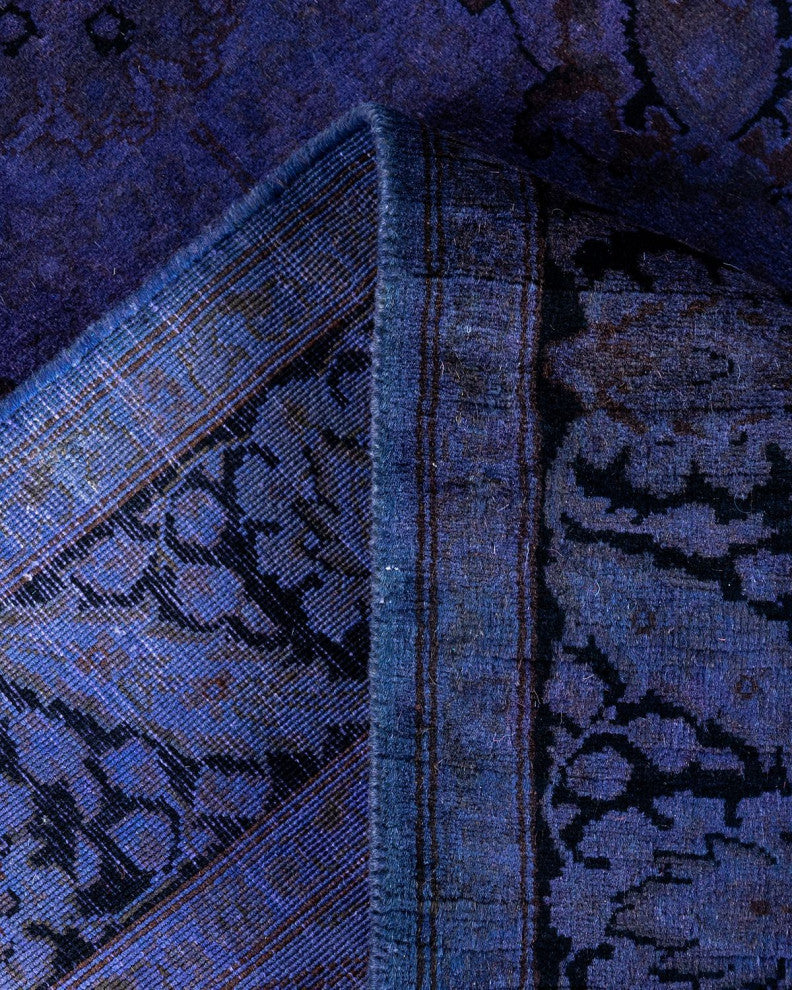 Fine Vibrance, One-of-a-Kind Hand-Knotted Runner Rug Purple, 3'1"x8'5"