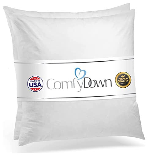 Set Of Two, Down Square Decorative Pillow Insert, 28" X 28"