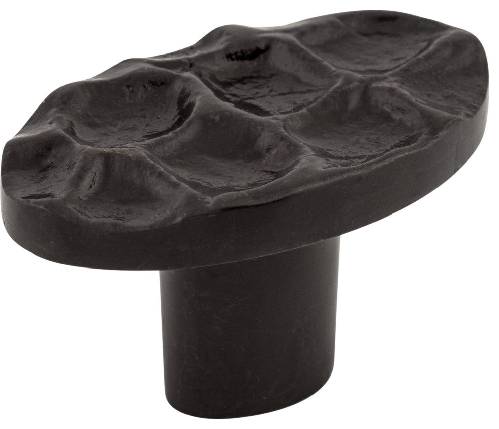 Top Knobs TK298 Cobblestone 2 Inch Oval Cabinet Knob - Coal Black