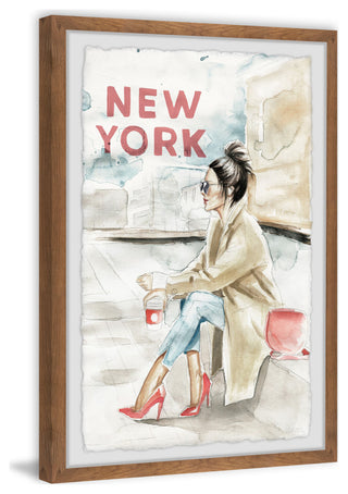 "Waiting, NY" Framed Painting Print, 8x12