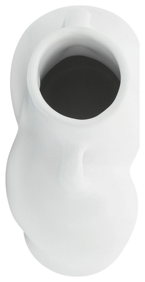 Ceramic 6" Half Body Vase, White