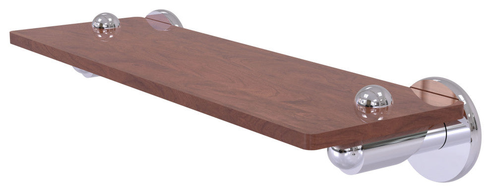 Soho 16" Solid Wood Shelf, Polished Chrome