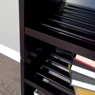 Solid Wood 2-Tier Storage Rack, Espresso