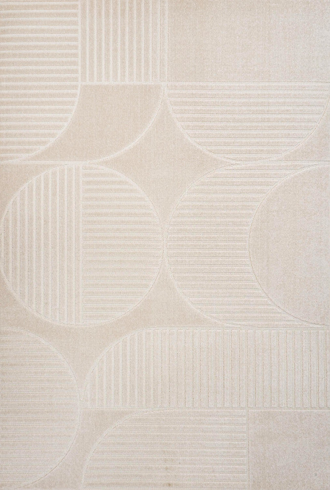 Nordby High-Low Geometric Arch Scandi Striped Indoor/Outdoor Area Rug