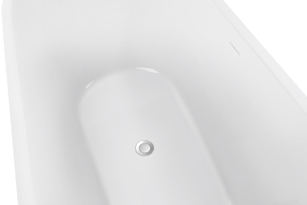 Mokleba 62-in Freestanding Full Immerse Bathtub with Drain and Overflow