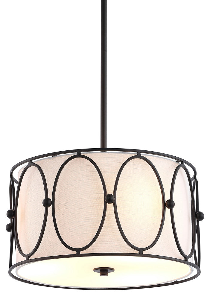 Violetta Metal LED Pendant, 3-Light