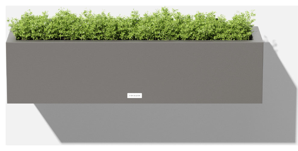 Block Series Trough 36" Planter With Bracket, Grey, 9"h X 9"w X 36"l, 1 Pack