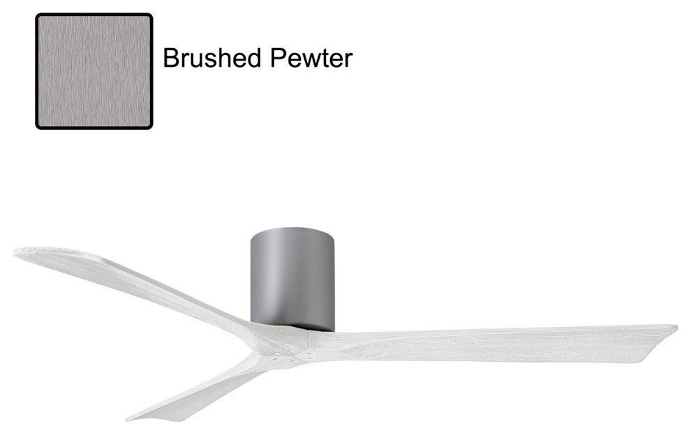 Matthews Fan, Irene-3H Ceiling Fan, Brushed Pewter, 60-Inch, Matte White