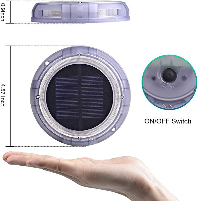 Solar Powered 4-Light Deco Clear LED In-Ground Light, Full Color