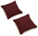 18" Double-Corded Solid Twill Square Throw Pillows, Set of 2, Burgundy