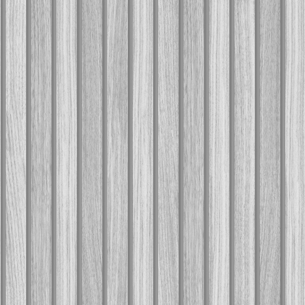 Transform Wooden Slats Peel and Stick Wallpaper, Grey