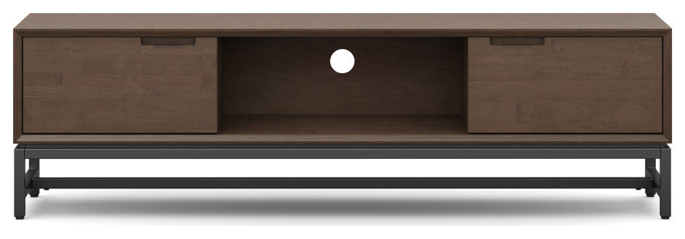 Banting Solid Hardwood 72" Low TV Stand, Walnut Brown