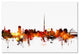 Michael Tompsett ''Dublin Ireland Skyline Red'' Canvas Art, 16x24