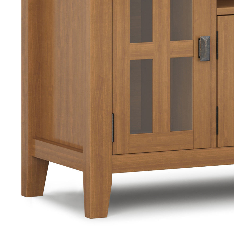 Artisan Solid Wood 72" TV Media Stand For TVs up to 80", Honey Brown