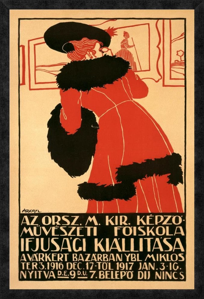 "Ifjusagi Kiallitasa" Framed Canvas Giclee by Lili Arkay, 26"x38"