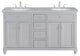 Elegant VF12360DGR 60" Double Bathroom Vanity Set, Light Gray