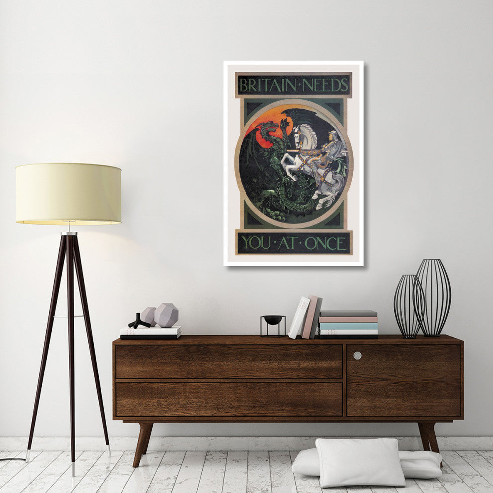"WWI: Britain Needs You at Once" Digital Paper Print by Anonymous, 34"x50"