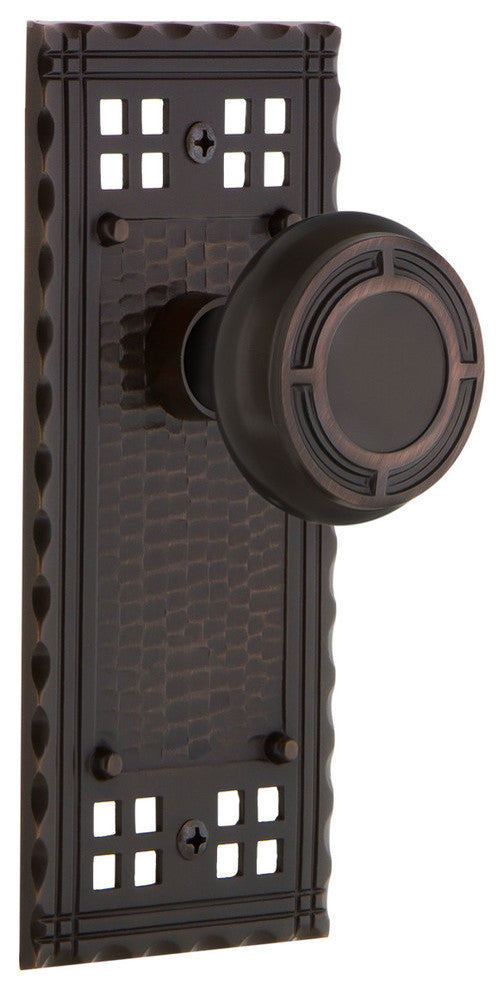 Craftsman Plate Passage Mission Knob, Timeless Bronze