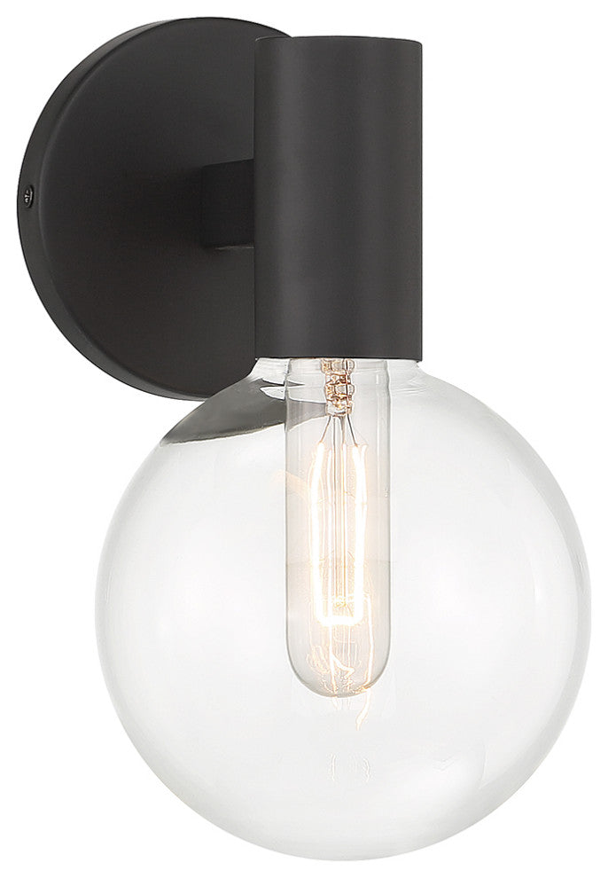 Wright 1-Light Wall Sconce, Matte Black, Matte Black