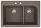 Radius 33" silQ Granite Double Bowl Kitchen Sink with 2 Holes in Espresso