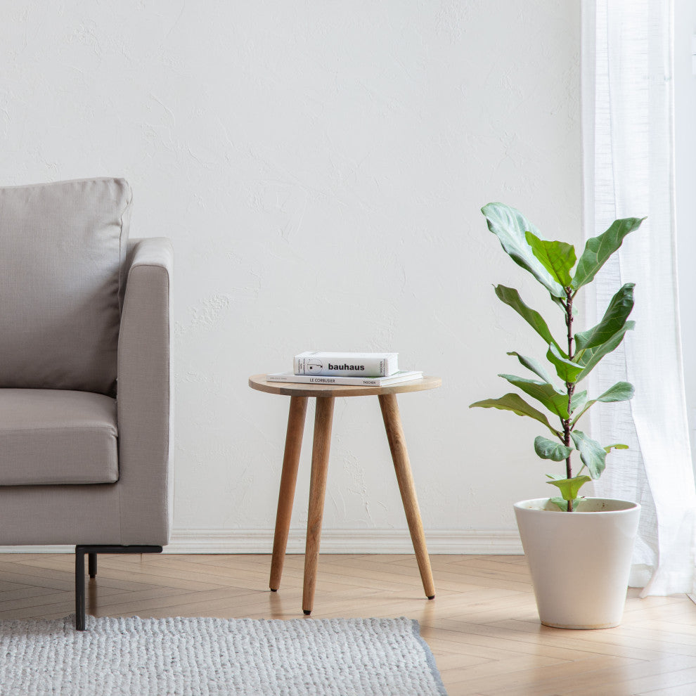 Tora End Table, Natural, 18"