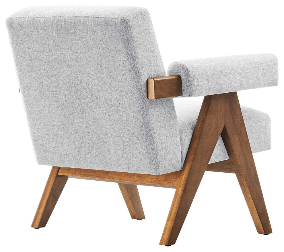 Lyra Fabric Armchair - Set of 2 - Light Gray Fabric