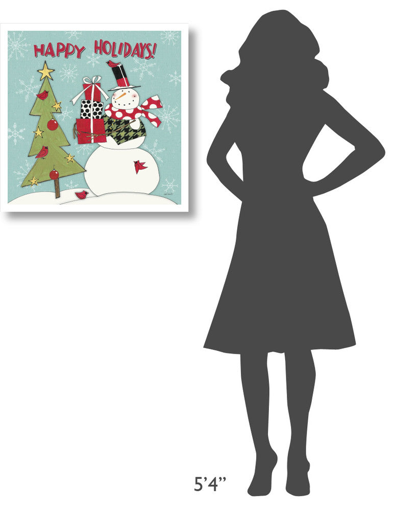 "Snowman Sentiments V" Digital Paper Print by Anne Tavoletti, 26"x26"