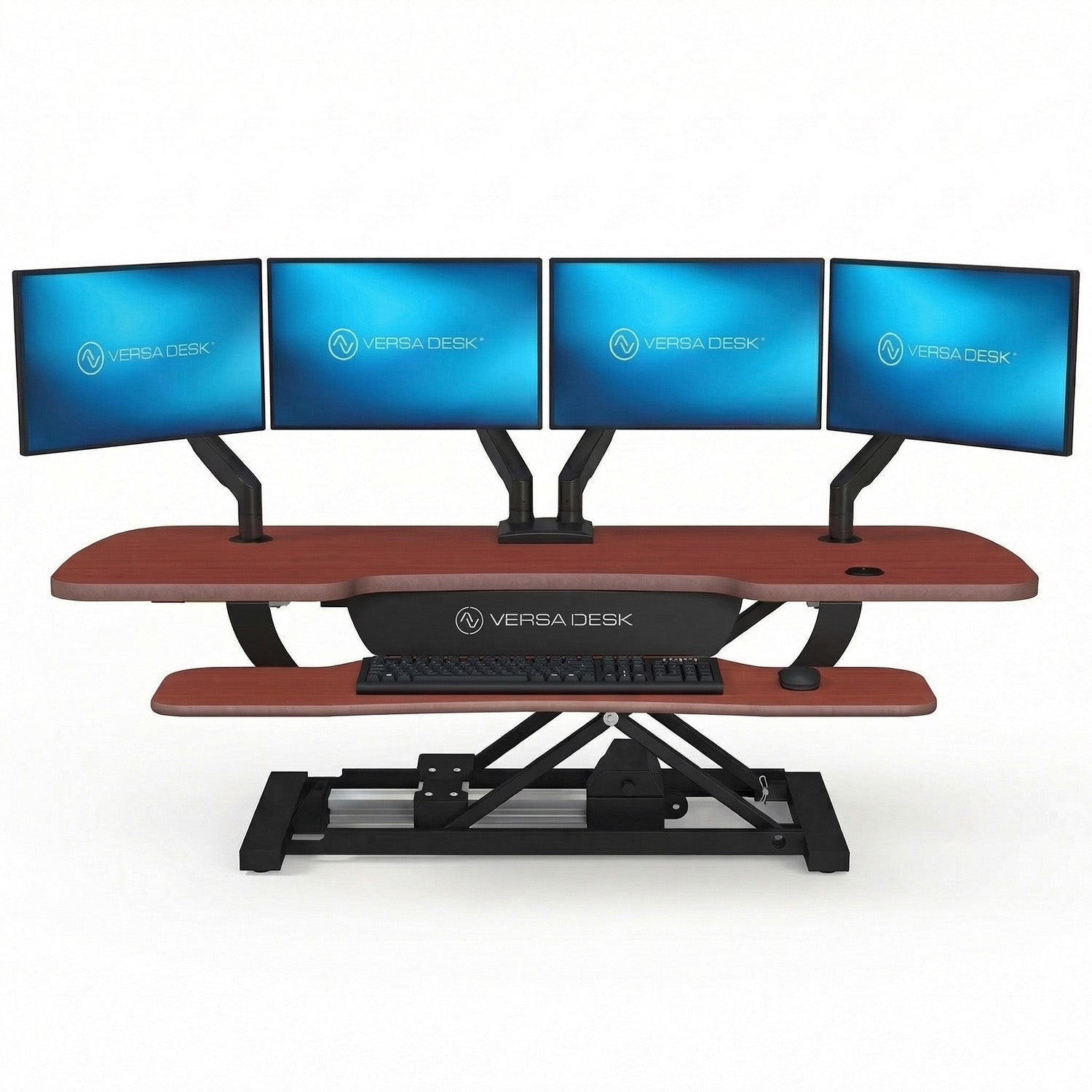 VersaDeskÂ® PowerProÂ® Electric Height Adjustable Standing Desk Converter, Cherry, 48''