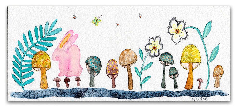 Wyanne 'Simple Pink Bunny' Canvas Art, 47"x20"