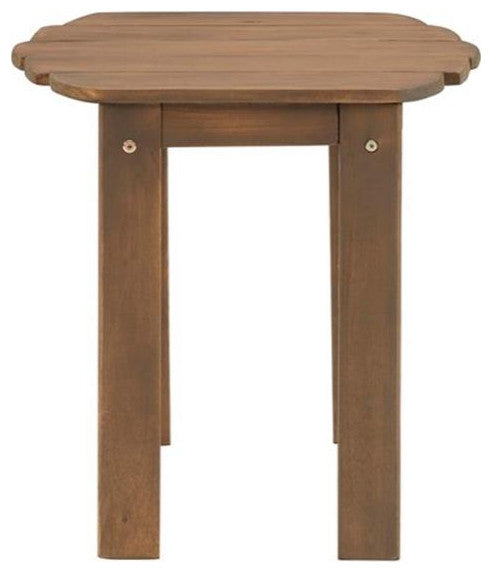 Linon Adirondack Solid Acacia Wood Outdoor Side Table in Acorn Brown Stain