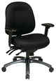 Multi-Function Mid Back Chair With Seat Slider, Icon Black Fabric