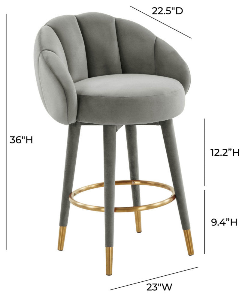 Myla Light Grey Swivel Counter Stool