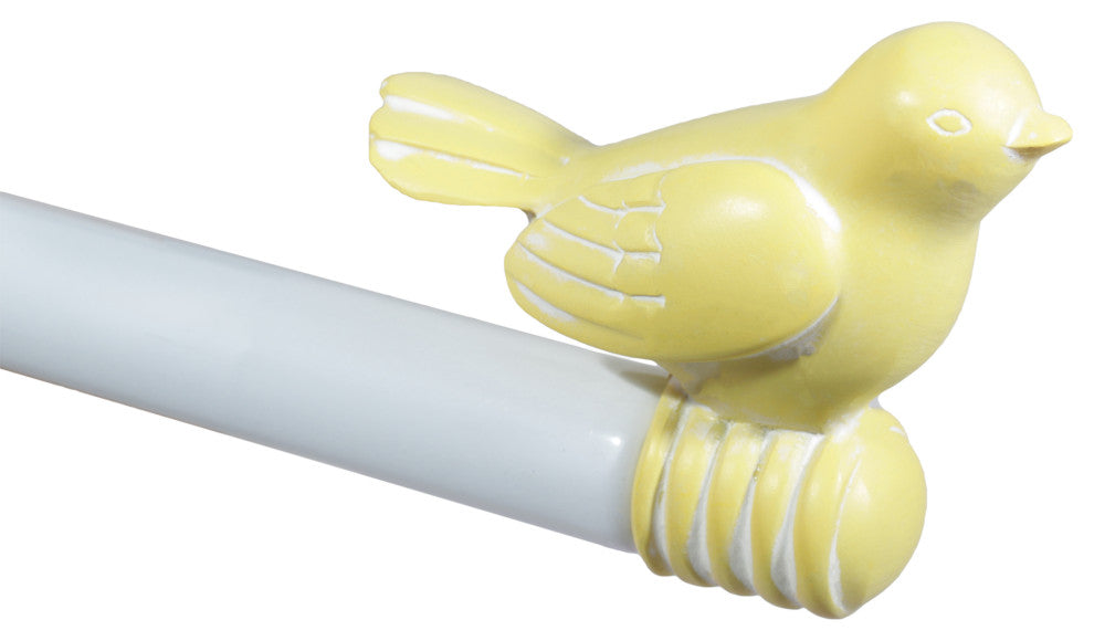 3/4" Bird Adjustable Curtain Rod, Yellow, 48"-84"