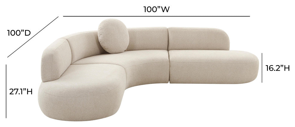 Broohah Beige Micro-Herringbone Sectional