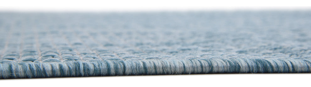 Unique Loom Aquamarine Solid Outdoor 4' 0 x 6' 0 Area Rug
