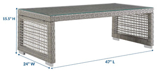 Aura Rattan Outdoor Coffee Table, Gray