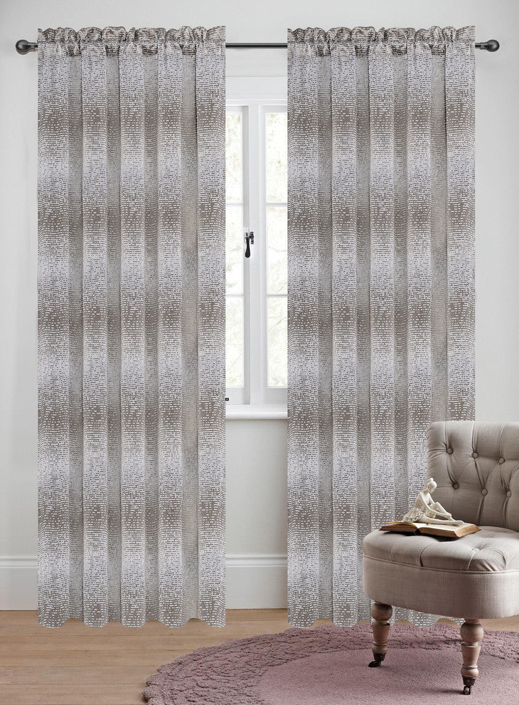 Jacquard Metro Drapery Curtain Panels, Natural, 50"x63", Set of 2