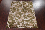 Green Abstract Turkish Transitional Oriental Rug Contemporary Carpet 8x10