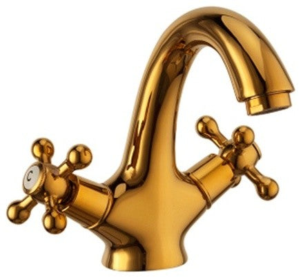 Milan Antique Double Handle Bathroom Sink Faucet Gold