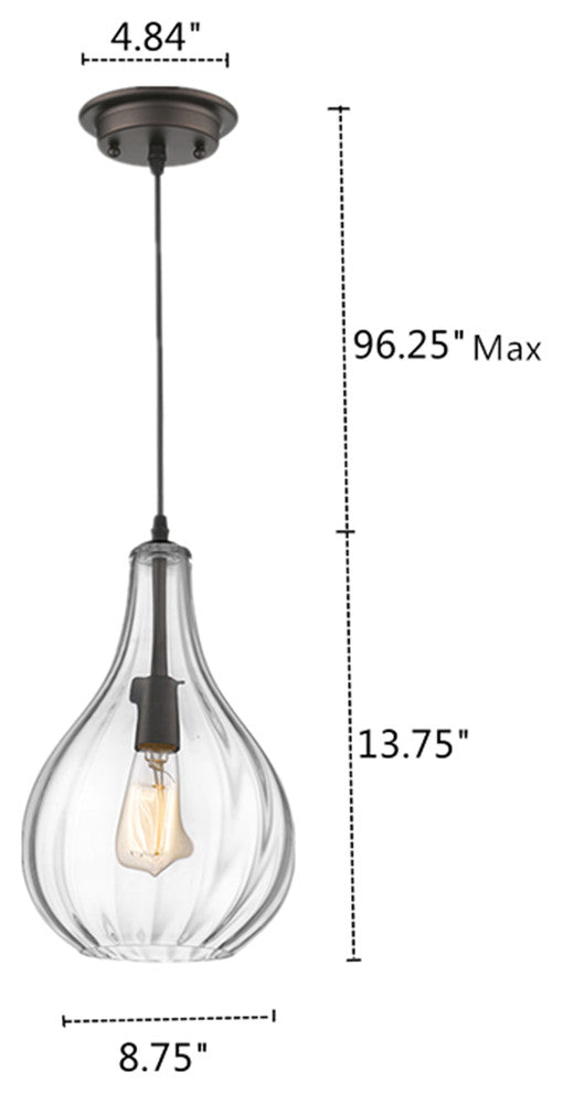 Savannah 1-Light Rubbed Bronze Ceiling Mini Pendant 9"