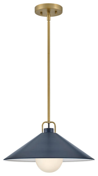 Lark 84437 Milo 1 Light 16"W Pendant - Lacquered Brass / Black