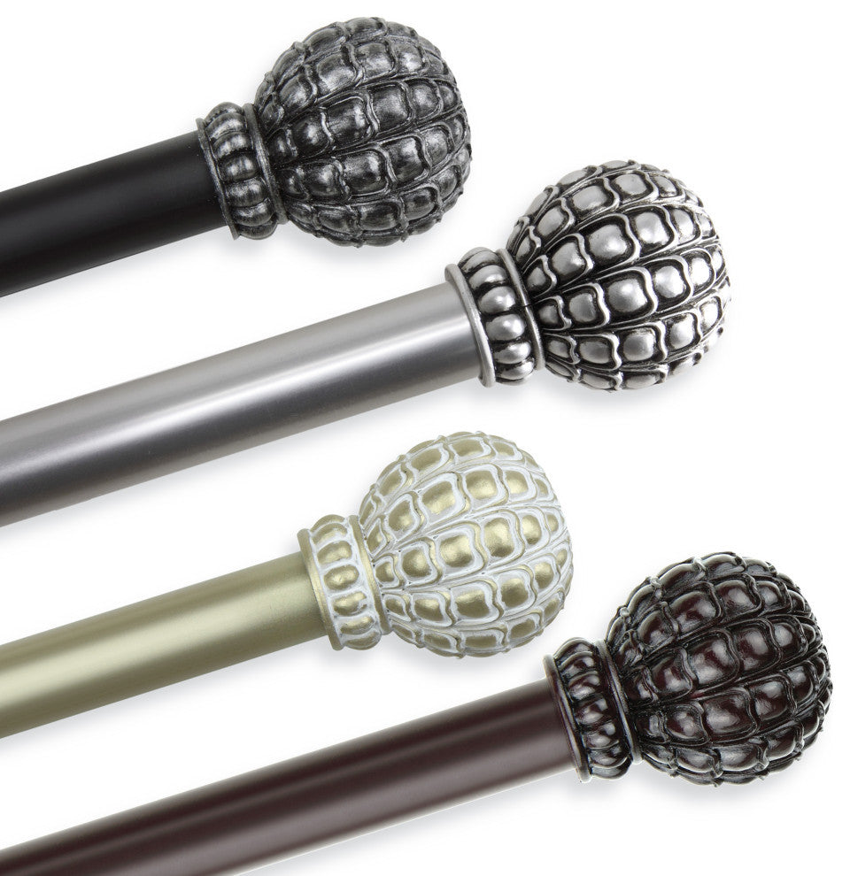 Velia 1" Curtain Rod, Black, 160-240"