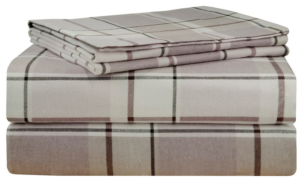 Pointehaven 200 GSM Flannel Sheet Set, Jensen, Full