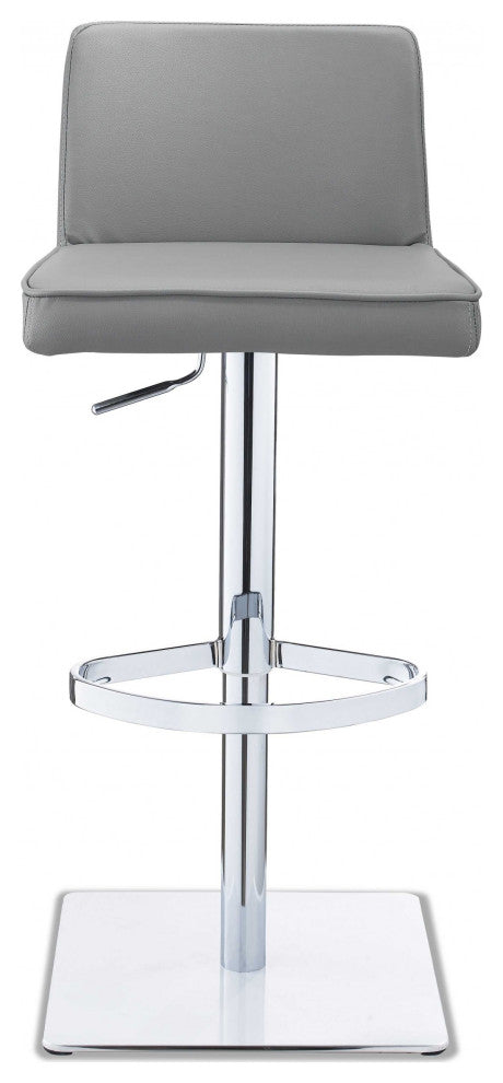 18" X 20" X 32"/41" Gray Faux Leather Bar Stool