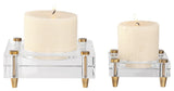 Uttermost Claire Crystal Block Candleholders, Set of 2