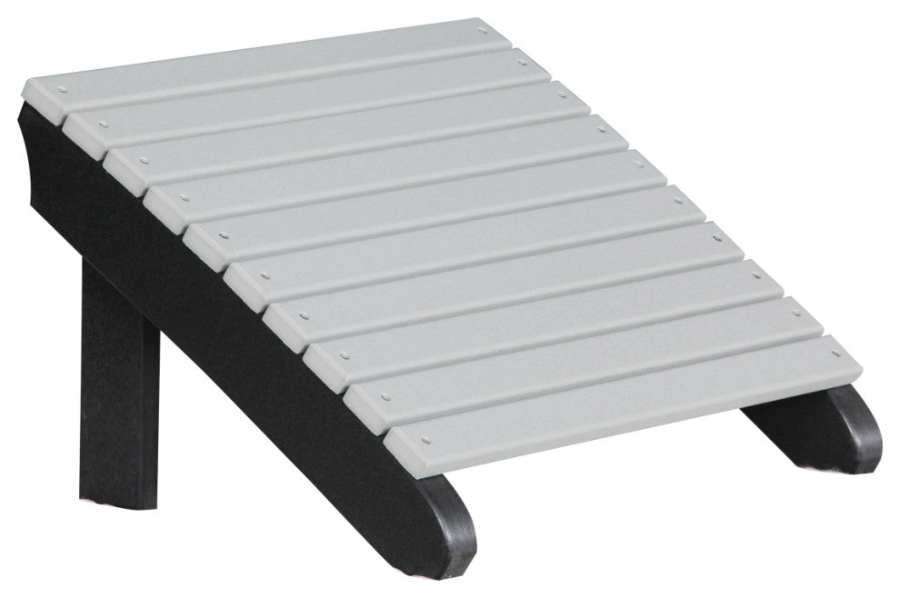 Poly Deluxe Adirondack Footrest, Dove Gray & Black